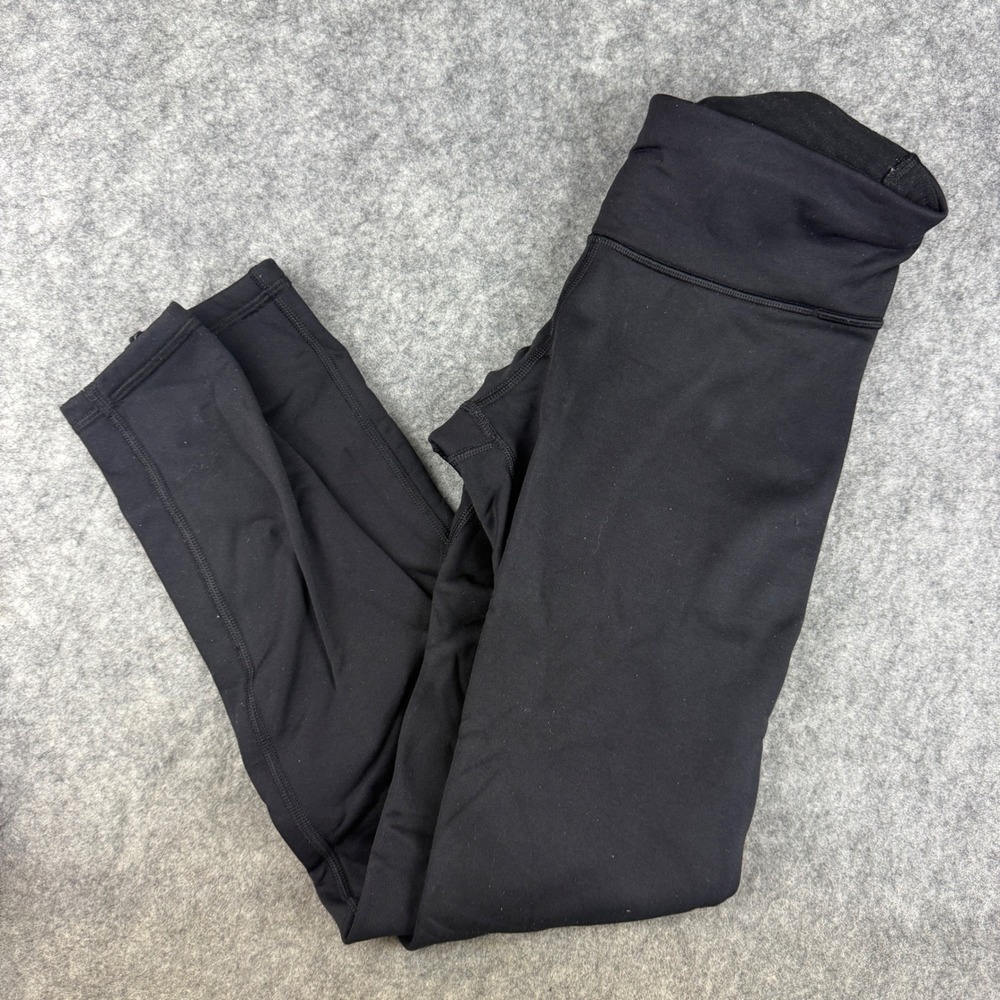 Athleta Rainier Tight Black Fleece Lined Leggings Women XS Back Zip Pocket
